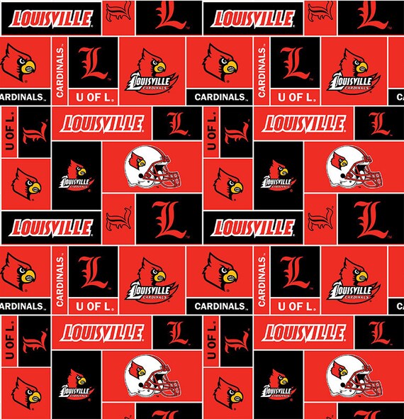 Louisville Cardinals Fleece Blanket Fabric with Classic Etsy