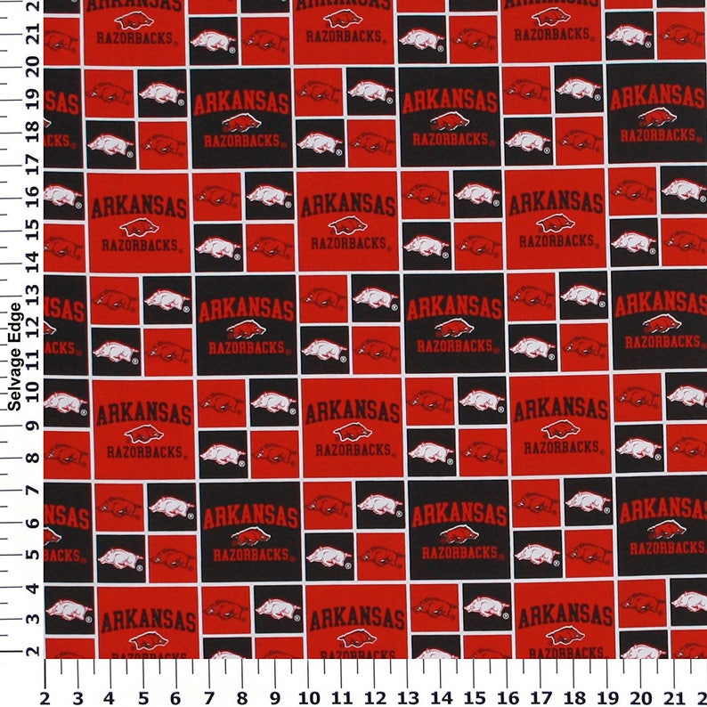 University of Arkansas Cotton FabricArkansas Razorback 100 Etsy