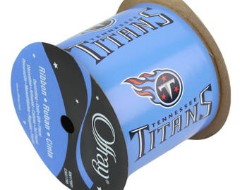 Officially Licensed Berwick Offray Tennessee TItans Ribbon-2 1/2 inches wide X 9 Feet Long
