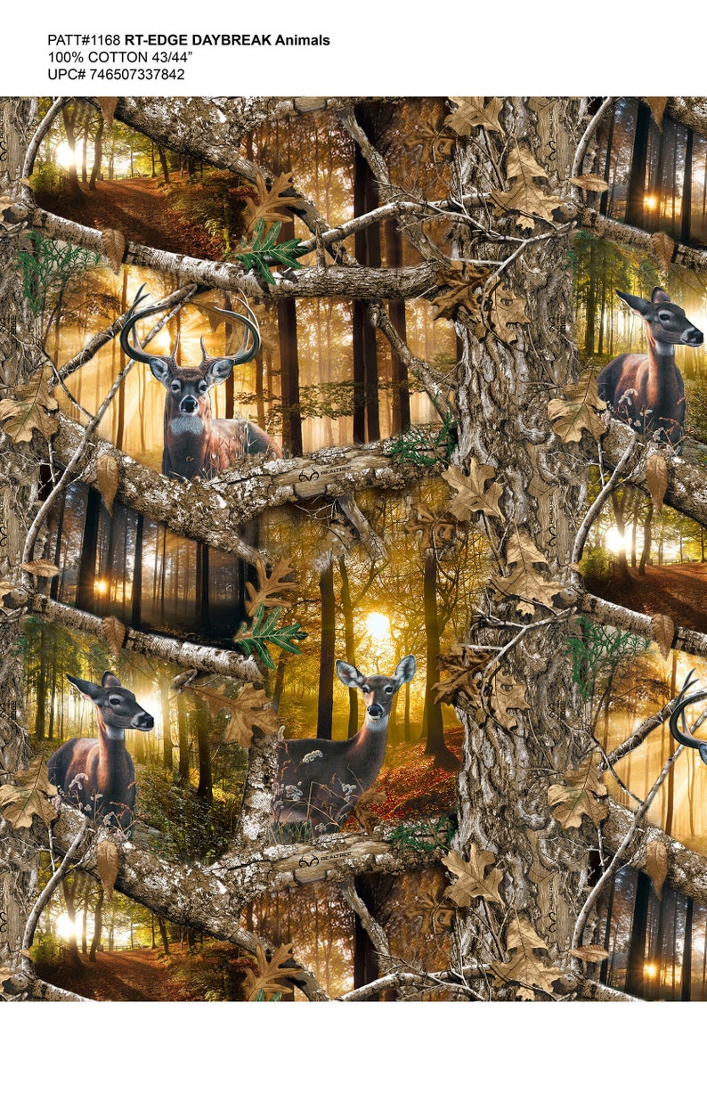 Real Tree Daybreak Edge Animals Cotton Fabric 1168