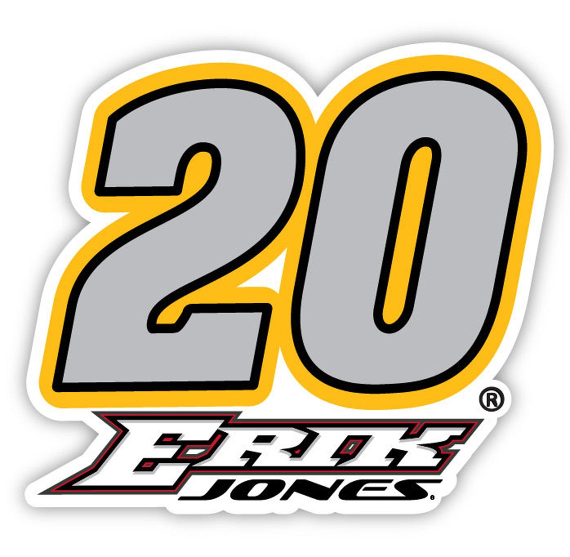 NASCAR Driver Number Decal-Erik Jones 20 Die Cut Sticker | Etsy