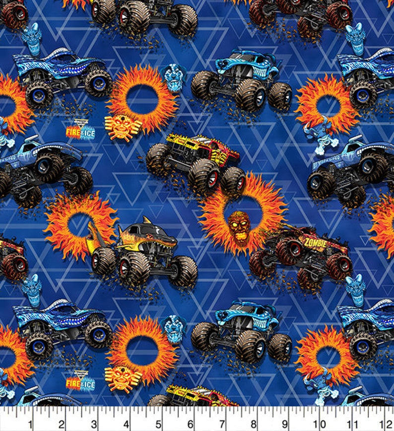 Monster Jam Cotton FabricMonster Truck Quilting FabricChoose Etsy