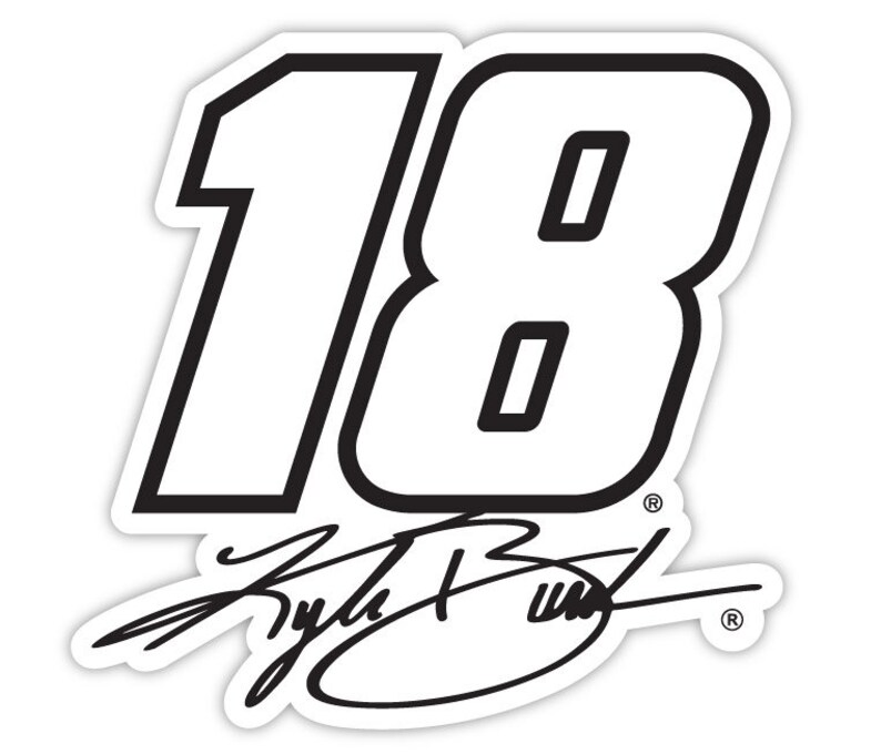 NASCAR Driver Number DecalKyle Busch 18 Die Cut Sticker Etsy