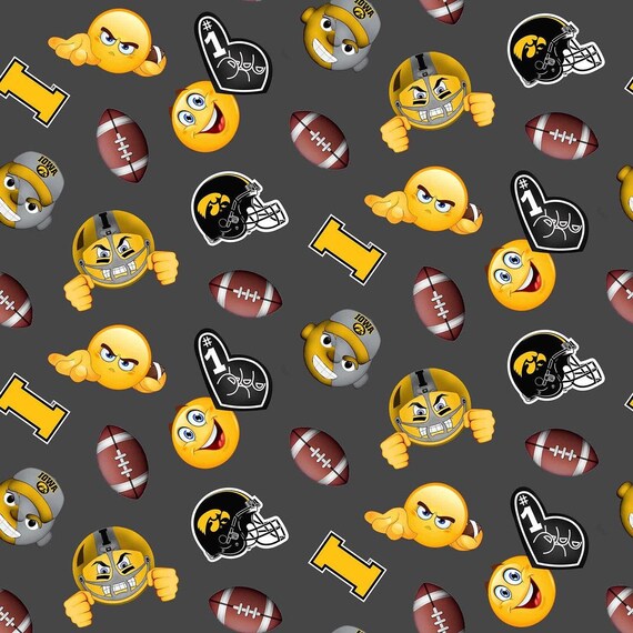 UNIVERSITY OF GEORGIA BULLDOGS ALL NEW DESIGN EMOJI/'S 100/% COTTON 1 YARD PIECE