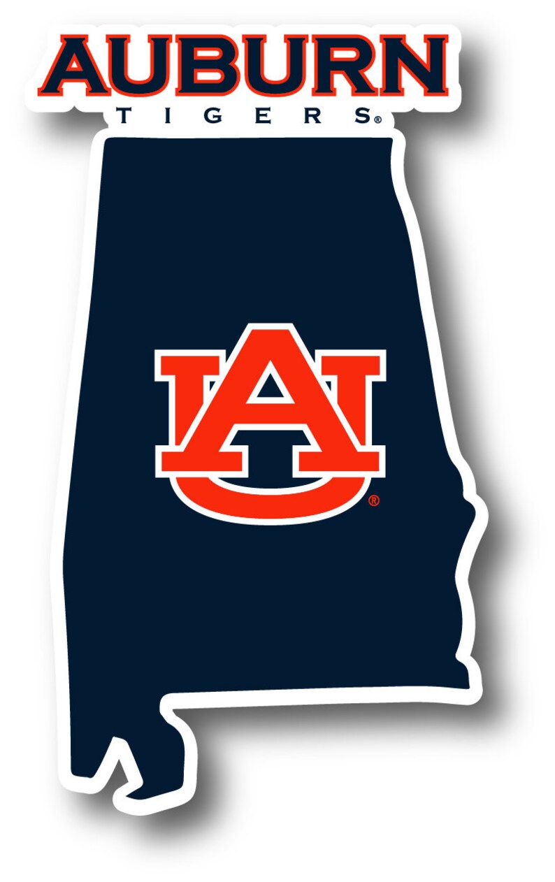 Auburn Tigers Vinyl DecalNCAA State Shaped Sticker Etsy