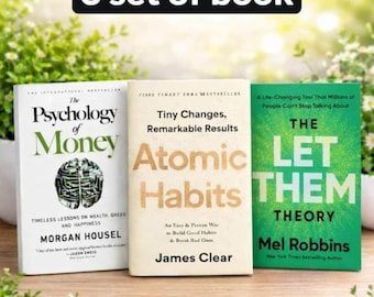 3 Book Set – Atomic Habits, Psychology of Money & Let Them Theory | Personal Growth Collection