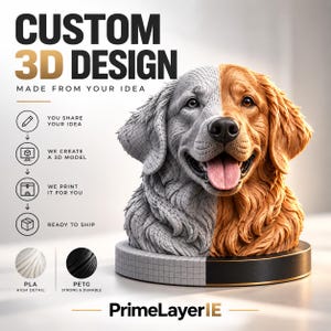 Custom 3D Figure Design and Print, Personalized Model From Photo, PLA PETG Sculpture, Character, Pet or Prototype