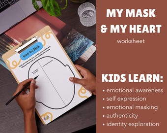 Feuille de travail sur le masque à l'envers : activité d'apprentissage socio-émotionnel pour les enfants (ressource imprimable)