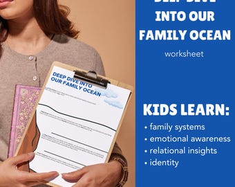 Feuille de travail sur la thérapie familiale sur le thème de l'océan : les émotions et la connexion des enfants (PDF)