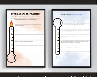 Fiche de travail sur le thermomètre des sentiments : Régulation des émotions chez les enfants (PDF imprimable)