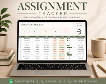 Aufgabe Tracker Tabelle Studentenplaner Google Sheets Excel Schule Akademische Planer Aufgabe Kalender College-Klassen Lernplaner