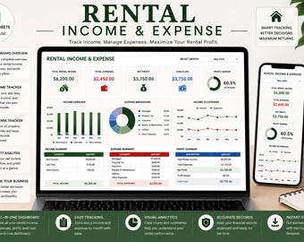Rent-Property-Tracker, Kosten-Tracker, Multi-Property-Tracker, Mietzahlungs-Tracker, Mietbuchhaltung