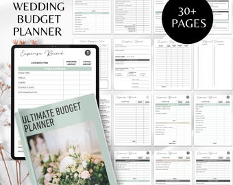 Planificador de presupuesto para bodas imprimible, Cuaderno de presupuesto definitivo para bodas, Rastreador de gastos de boda, Carpeta de planificación de bodas, Hoja de cálculo de presupuesto