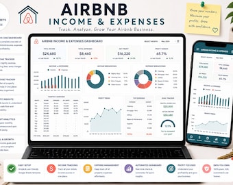 Airbnb-Mangement-Vorlage Kurzzeitvermietungs-Buchhaltungskalender Google Sheets