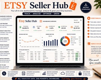 Etsy Seller Hub Google Sheets Vorlage, Etsy Shop Tracker, Verkaufs-Dashboard, Business Planner, Etsy Etsy Tool