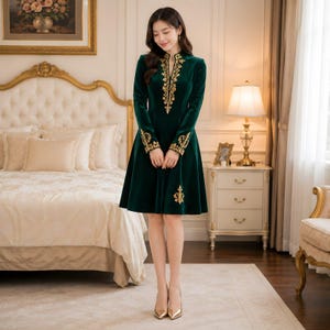 short formal emerald green dress Harbor Green Crushed Velvet Wrap Detail Midi Dress – Girl In Mind