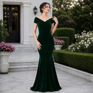green velvet dress etsy Green Velvet Maxi Dress