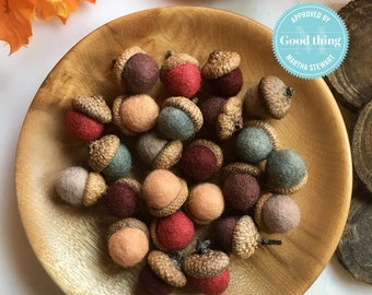 Wool Felted Acorns - Fall Colors - Fall Decor - Farmhouse Style - Halloween - Thanksgiving - Fall Wedding Decor - Handmade - Halloween