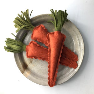 Felt Carrots, Easter Decor, Carrots for Easter Bunny, Farmhouse, Felt Play Food, Felt Food for Kids, Vegetable, Easter Basket Stuffer