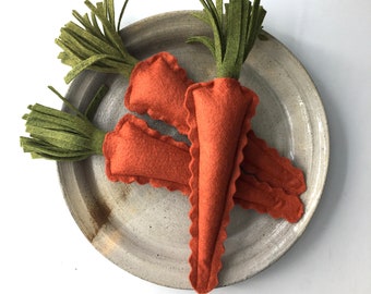 Felt Carrots, Easter Decor, Carrots for Easter Bunny, Farmhouse, Felt Play Food, Felt Food for Kids, Vegetable, Easter Basket Stuffer