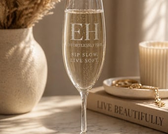 Coupe à champagne gravée, sirotez une boisson douce au ralenti, cadeau personnalisé, douche nuptiale, flûte de 8 oz