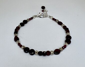 Garnet Bead Bracelet