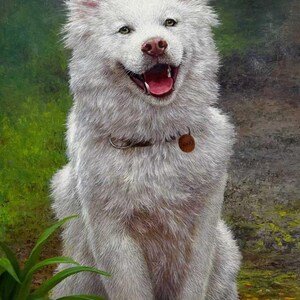 Dog Oil Painting Wall Art For Livingroom,Large Artwork Gift for House