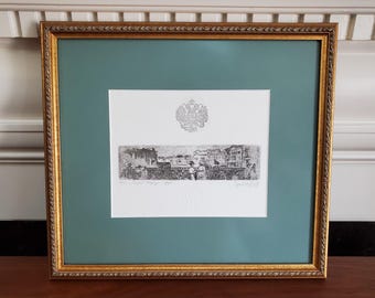 Old St. Petersburg, Etching by Nikolai Fedorovich Glukhov