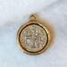 Cross Coin with Bezel (SILVER on GOLD)