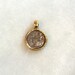 Coin Charms, Coin Charm, Cross Pendant, Charm Coins, Coin Bezel, Two Tone Coin Pendant, Coin Pendant, Pewter Pendant (SILVER on GOLD)