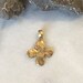 GOLD Clover Cross, Cross, Gold Cross Charm, Gold Cross, Cross Charm, Cross Pendant, Hammered Cross Charm, Jewelry Supplies