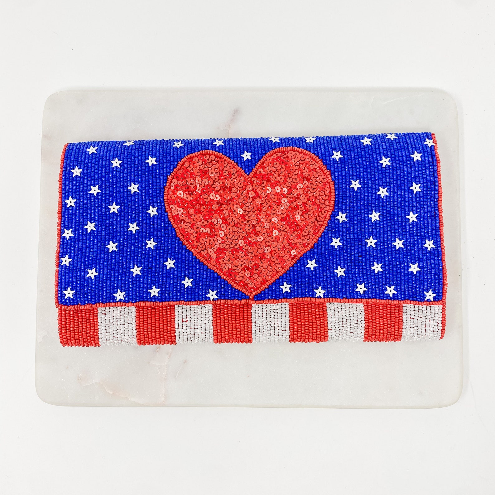 July 4th Heart Clutch USA Clutch American Flag Purse Fourth Etsy