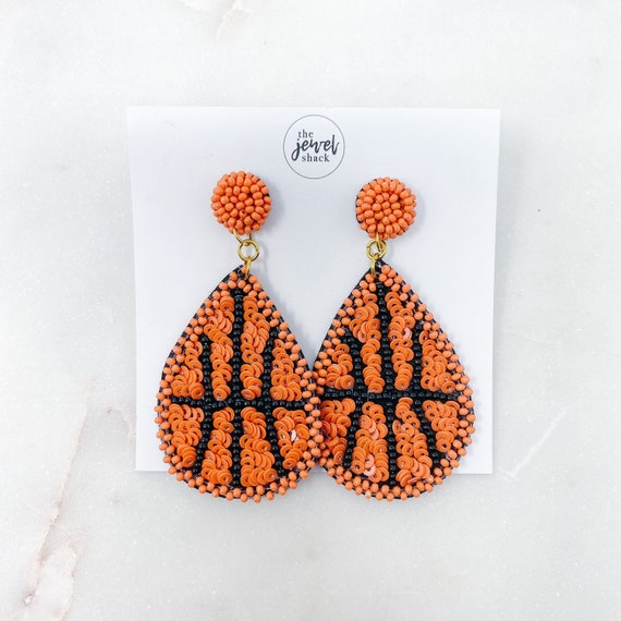 Beaded Basketball Mom Earrings Beaded Basketball Mom Earrings