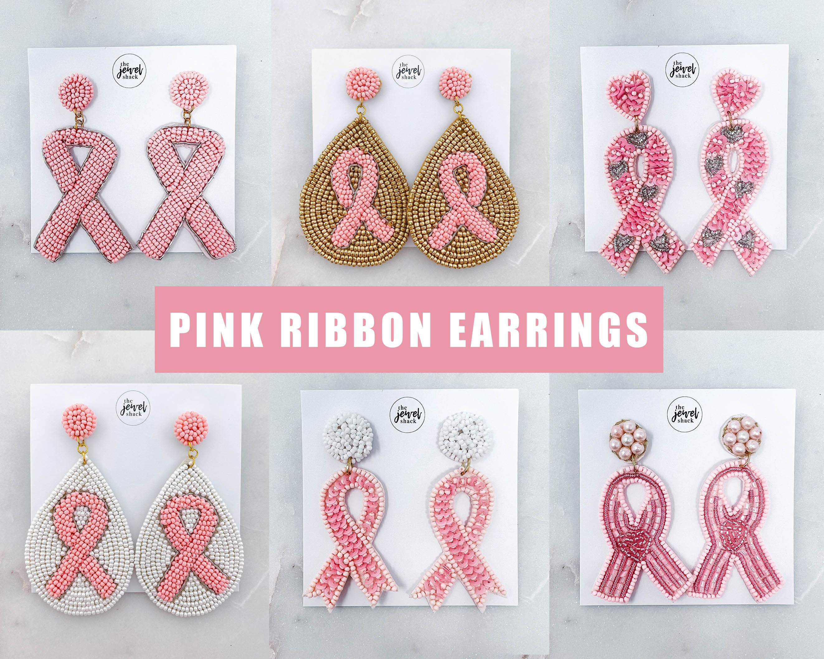 Pink Ribbon Earrings Breast Cancer Awareness Breast Cancer