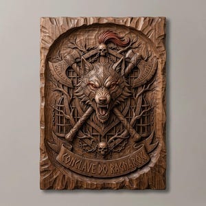 Viking Wolf CNC Wood Carving STL File | Rustic Man Cave Decor | Norse Mythology Wall Art | STL File for Cnc & 3D Print