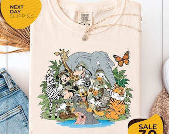 Comfort Colors® Vintage Retro Mickey & friends Animal Kingdom Wild about Disney shirt | Let's get wild Safari mode Disney world Disneyland