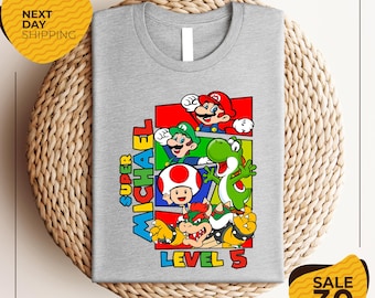 Custom Mario Birthday Shirt | Personalize Super Mario Family Shirts | Custom Super Mario Shirt | Super Mario Family Tee | Mario Custom