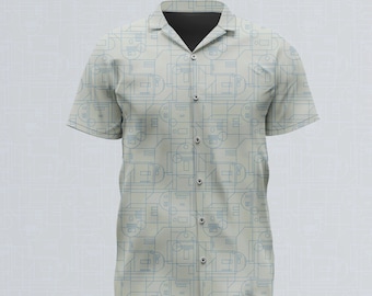 Leichte Roboter Stern Droid Muster Casual Button Up