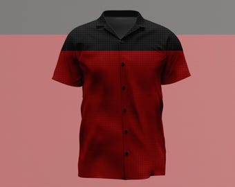 TNG Command Uniform Inspired Mini Delta Print Hawaiian Shirt – Sci-Fi Casual Button Up