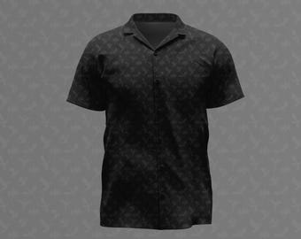 Dark Dragon All Over Pattern Casual Button Up Hawaiian Shirt Button Down