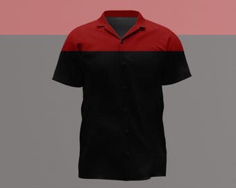 VOY Command Uniform Inspired Mini Delta Print Hawaiian Shirt – Sci-Fi Casual Button Up