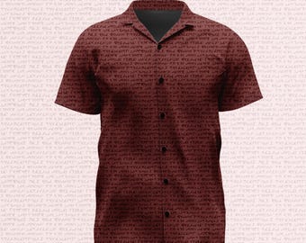 Klingon Proverbs Bloodwine Red Casual Button Up