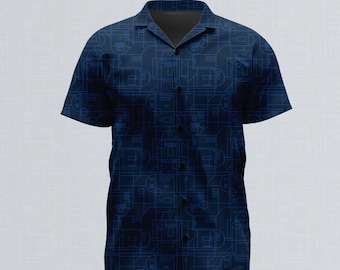 Dark Roboter Stern Droid Muster Casual Button Up