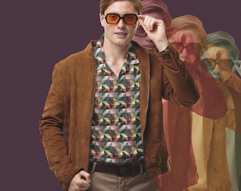 Quarks Waiter Vest Casual Button Up Ds9 Costume Inspired Hawaiian Shirt Button Down