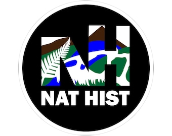 Nat Hist Logo | Kiss-cut vinyl sticker, 3 sizes