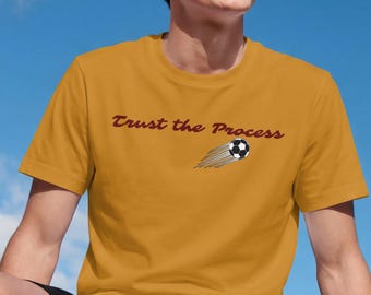 Chemise Trust the Process, sweat-shirt graphique motivant, pull court en polaire, cadeau streetwear décontracté, cadeau pour fan de football.