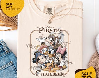 Comfort Color® Disney Pirates Of The Caribbean Toddler Shirt | Disney Caribbean Shirt | Mickey And Friends Pirates Shirt | Mickey Caribbean