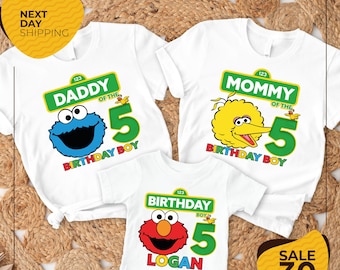Sesame Street Birthday Family Custom Shirt | Sesame Street Custom Birthday t shirt | Personalized Toddler tee | Family Matching Birthday tee