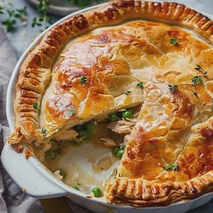 Klassisches Hühnerpastetenrezept (Digitales PDF) • Rezept für knusprigen Thymian-Kräuterteig
