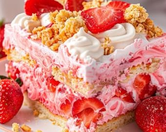 Erdbeer Crunch Poke Cake Rezept | Nostalgische Eisbar Dessert (Digitaler Download PDF)